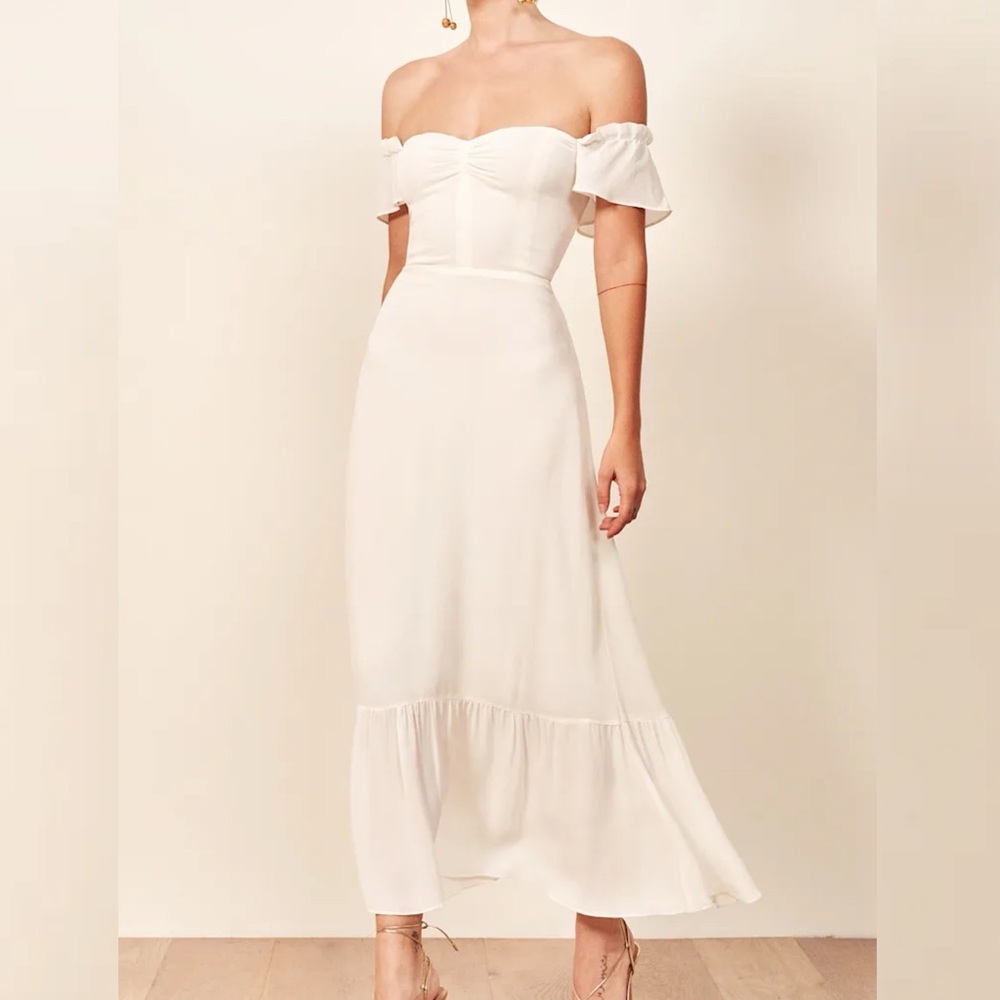 Reformation Butterfly Dress in Ivory - Picture 2 of 6